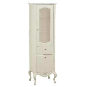 Пенал-витрина Migliore Impero L49xH161xP44 см DX. 1 ящик 2 двери (верх-стекло, низ-глухой), цвет: Avorio 26071 фото