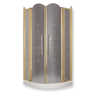 Душевая кабина Migliore Diadema угловая R90хH195 см 2 распашных двери с неподвижными элементами, стекло прозрачное/декор ML.DDM-22.690.TR.CR фото