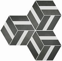 DURSTONE SIX Cementine Керамогранит Bari Black 23x27 глазурованный матовый фото