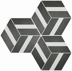 DURSTONE SIX Cementine Керамогранит Bari Black 23x27 глазурованный матовый фото