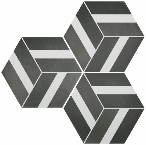 DURSTONE SIX Cementine Керамогранит Bari Black 23x27 глазурованный матовый