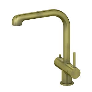 Смеситель для кухни с подключением фильтра и выдвижной лейкой Timo Saona 2346/02FL антик фото