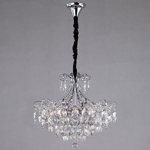 Каскадная люстра Eurosvet 10080/6 хром/прозрачный хрусталь Strotskis фото