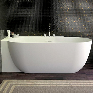 Knief Lotus Ванна 190х95х63см,, отдельностоящая, Sx, из материала Stone, с переливом, цвет: белый матовый фото