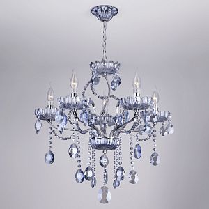 Подвесная люстра Eurosvet 3015/5 хром/лазурный хрусталь Strotskis фото