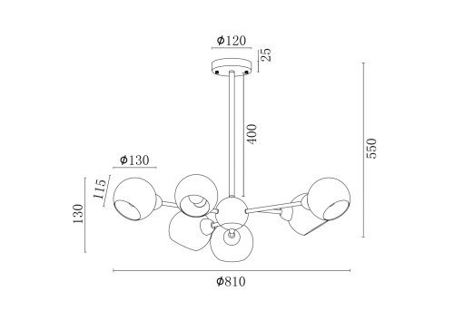 Люстра Freya FR5121PL-06G фото 2