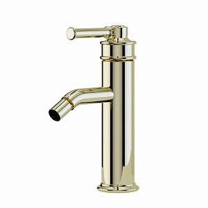 Смеситель для биде Migliore Ermitage Mini монокомандный, ручка сверху латунь, донный клапан "click-clack", золото 31424 фото