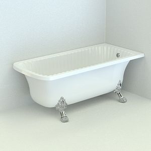 Ванна Migliore Olivia Ang 174x80хH66 см белая, на лапах "Leone" Standart в угол, слив/перелив хром 27005 фото