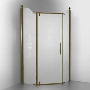 Душевая кабина Migliore Diadema Penta угловая 100x100xH203см, дверь распашная 74 см (SX-DX) стекло матовое/декор 24166 фото