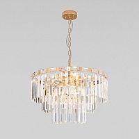 Каскадная люстра Eurosvet 10130/8 золото/прозрачный хрусталь Strotskis фото