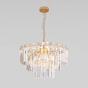 Каскадная люстра Eurosvet 10130/8 золото/прозрачный хрусталь Strotskis фото