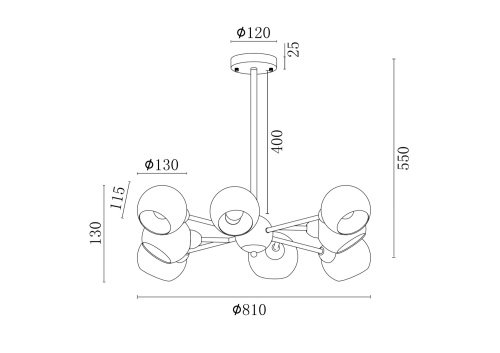 Люстра Freya FR5121PL-08G фото 2