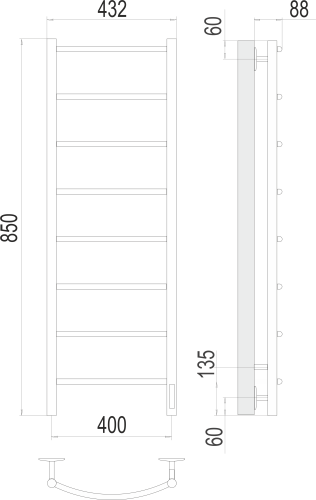 Классик П8 400х850 электро фото 2