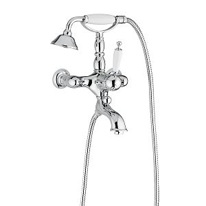 Смеситель для ванны Migliore Oxford монокомандный внешний, ручка белая, хром 19124 фото