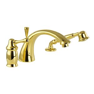 Смеситель на борт ванны Migliore Maya монокомандный, на 3 отверстий, золото 18929 фото