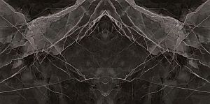 Kutahya Black Calacatta Book Match Kristal Rectified Parlak Nano 120x240 фото