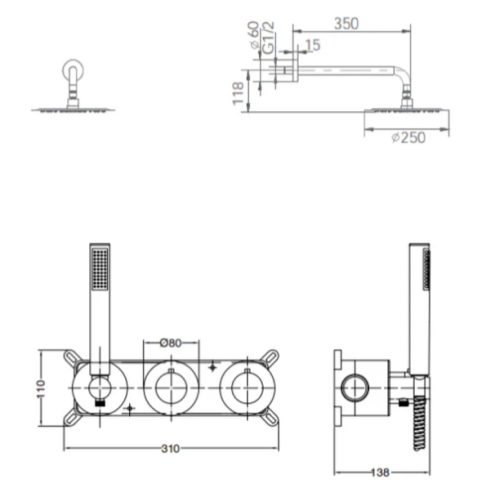 Термостатический смеситель для душа IMEX GTA052/BGM фото 3