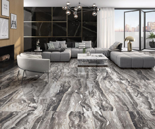 Керамогранит Ocean-Ceramic Orobico Nero Fantastico Grande 60x120 фото 2