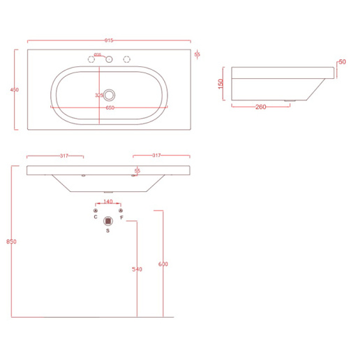 Artceram Blend Раковина 91x45см,, c 1отв,, подвесная, цвет: черно/белый фото 2