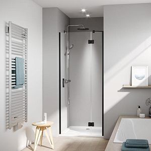 Kermi LIGA Дверь в нишу LI SFR 90x200см,, Schwarz Soft+прозрачное стекло с Kermiclean, цвет: черный фото