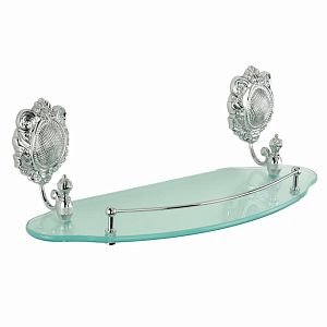 Полка c галереей Migliore Cleopatra, L40 см, стекло матовое/хром 16665 фото