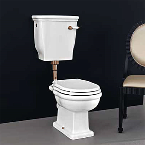 Artceram HERMITAGE Унитаз приставной слив в пол, 36х55см, с крепежом в комплекте, цвет: белый/бронза фото