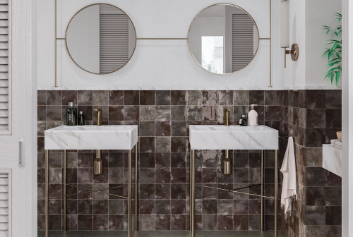 Плитка DNA Tiles Enamel 123076 Square Charcoal 12,5x12,5 фото 2