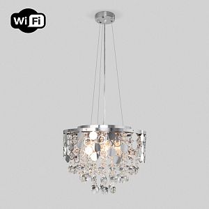 Каскадная люстра Eurosvet 10123/6 хром/прозрачный хрусталь Strotskis Smart (10114/6) фото