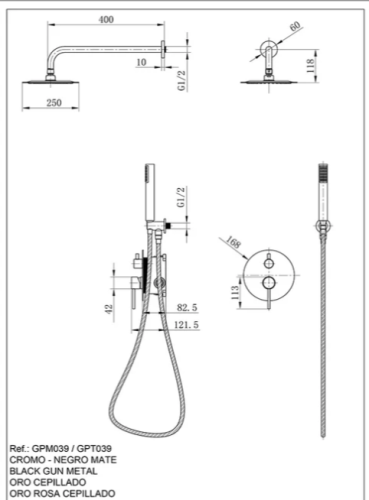 Душевой гарнитур скрытого монтажа IMEX GPM039/BGM фото 3