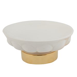 Mыльница Migliore Olivia настольная, керамика белая, золото 17447 фото