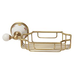 Решетка-корзинка Migliore Provance настенная, керамика с декором/бронза 17639 фото