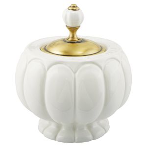 Баночка Migliore Olivia H12xD16 см, керамика белая, бронза 17418 фото