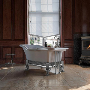 Ванна Migliore Impero Affusto 180x87хH83.5 см бел, лафет "меандр" хром, слив/перелив хром 26343 фото