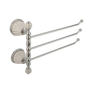 Полотенцедержатель Migliore Olivia тройной поворотный L35 cм, керамика белая с декором платина, хром 17560 фото