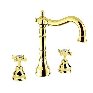 Смеситель для раковины Migliore Princeton, на 3 отверстий, золото 19380 фото