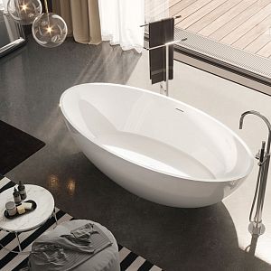 Gruppo Treesse Carezza Ванна отдельностоящая овальная 180х85х52 см из искусственного камня, цвет: белый фото