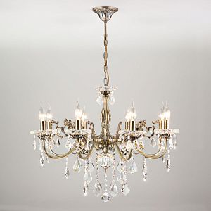 Подвесная люстра Eurosvet 3281/8 античная бронза/прозрачный хрусталь Strotskis фото