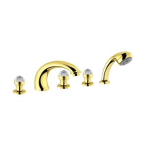 Смеситель на борт ванны Migliore Axo Swarovski, на 5 отверстий, золото 18506 фото