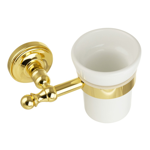 Cтакан настенный Migliore Mirella, керамика/золото 17306