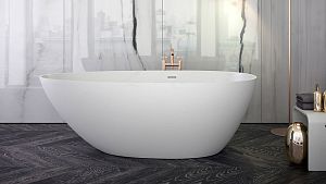 Knief Grace Ванна отдельностоящая 180х88х60 см, из материала Stone, с переливом, цвет: белый матовый фото