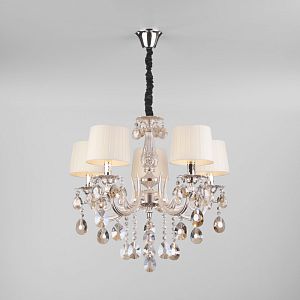 Подвесная люстра Eurosvet 10098/5 серебро/тонированный хрусталь Strotskis фото