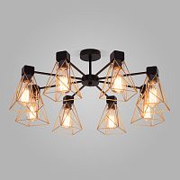 Люстра на штанге Eurosvet 70107/8 черный/латунь фото