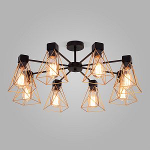 Люстра на штанге Eurosvet 70107/8 черный/латунь фото