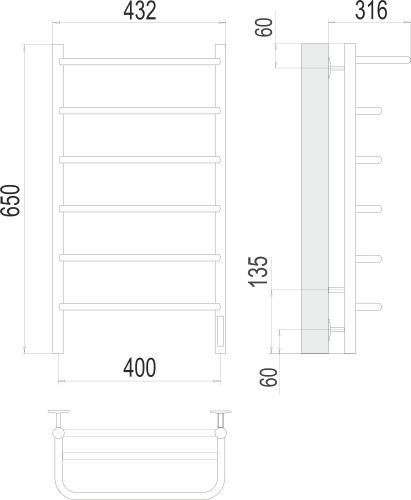 Полка П6 400х650 электро фото 2