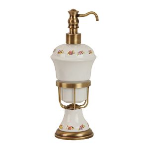 Дозатор жидкого мыла Migliore Provance настольный, керамика с декором/бронза 17619 фото