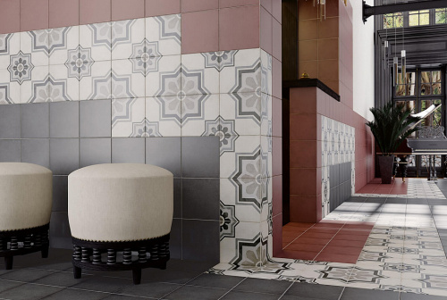 Керамогранит 24394 Art Nouveau Burgundy 20х20 фото 2