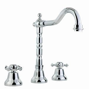 Смеситель для раковины Migliore Prestige излив "змейка", на 3 отверстий, донный клапан "click-clack", хром 31617 фото