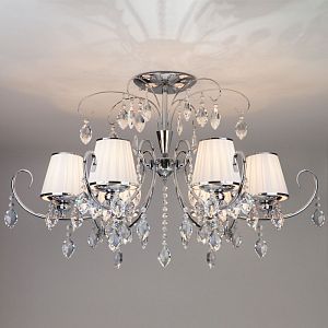 Люстра на штанге Eurosvet 10021/6 хром/прозрачный хрусталь Strotskis фото