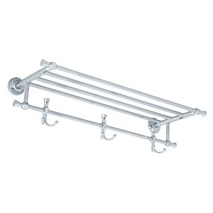 Полка-держатель для полотенец Migliore Fortuna с 3-мя двойными крючками L65хP25xh13 см, хром 27712 фото