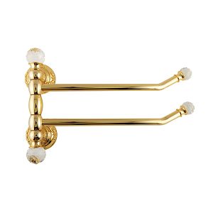 Полотенцедержатель Migliore Cristalia двойной поворотный L40 см, золото/Swarovski 16843 фото